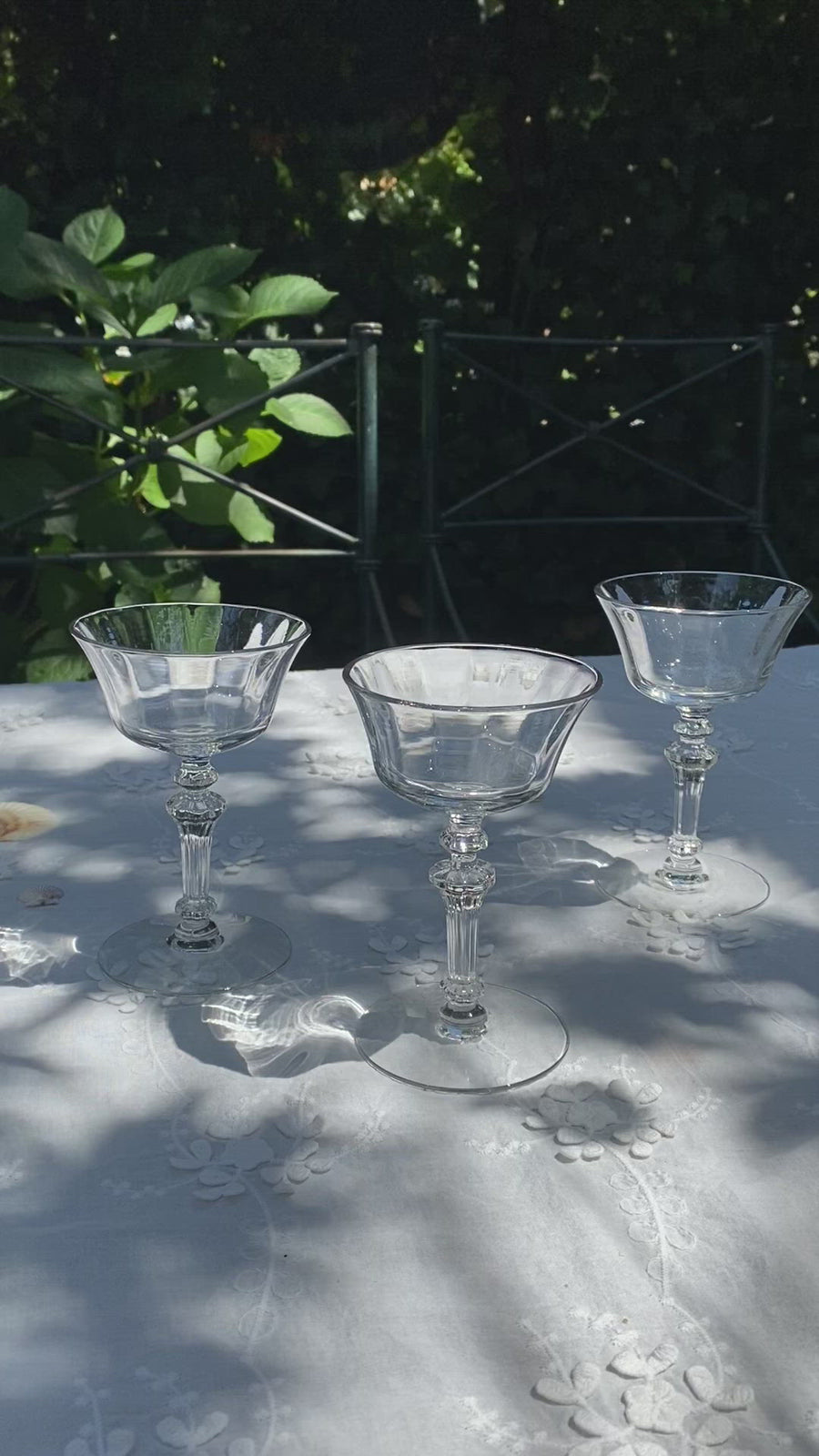 ornate stem coupe glasses