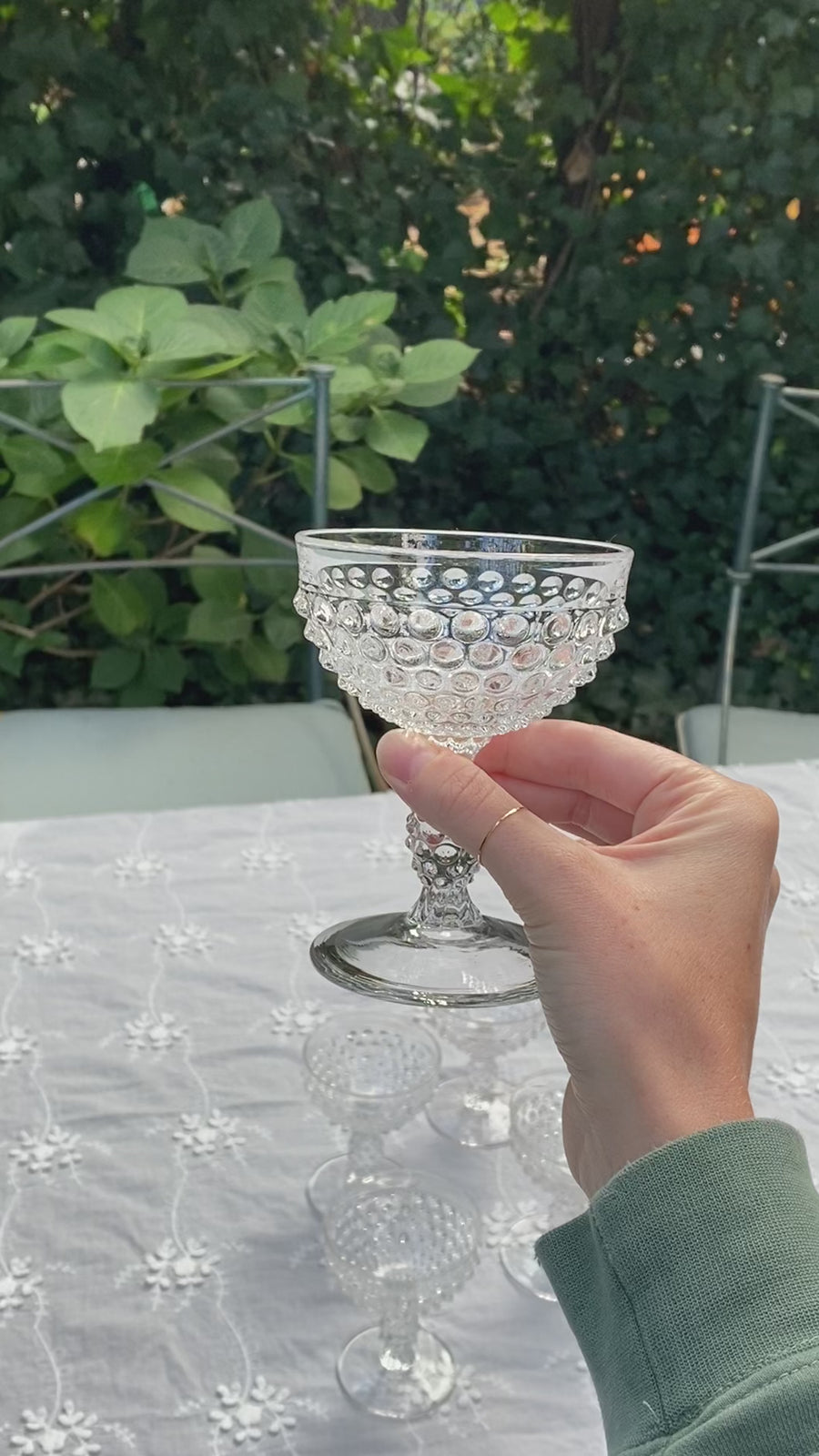 hobnail coupe glasses