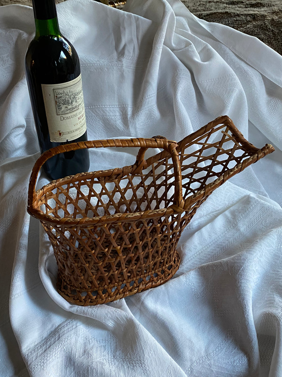 french rattan wine holder