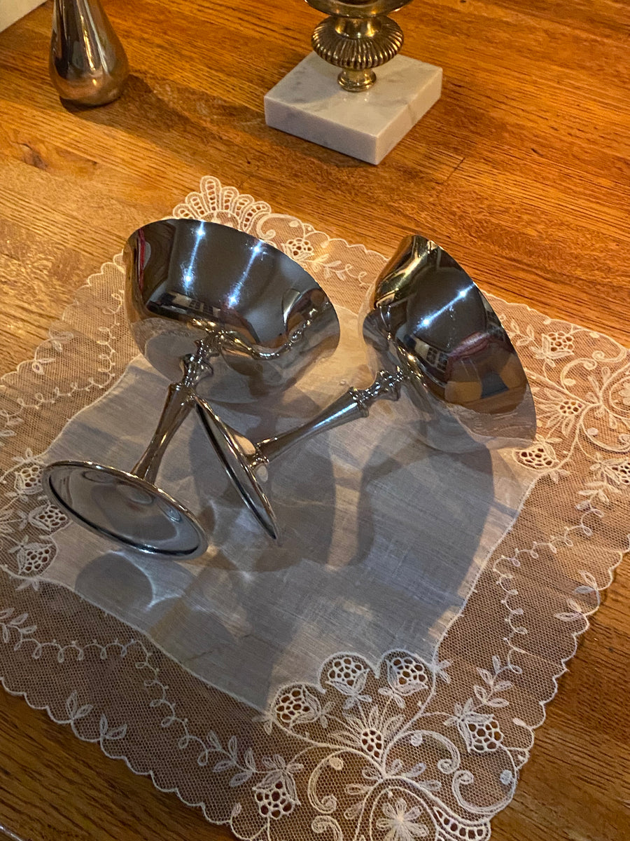 pair of italian silver cups