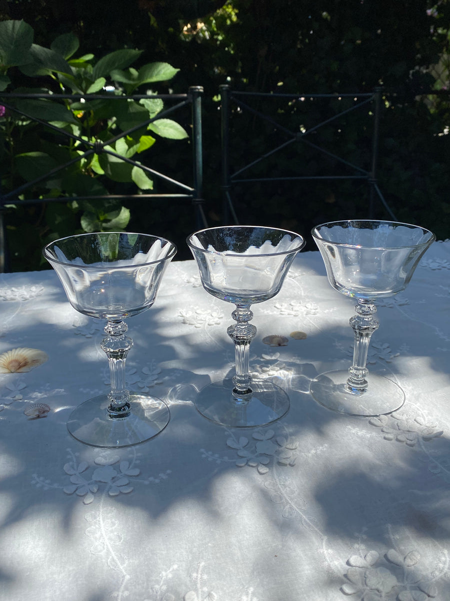 ornate stem coupe glasses