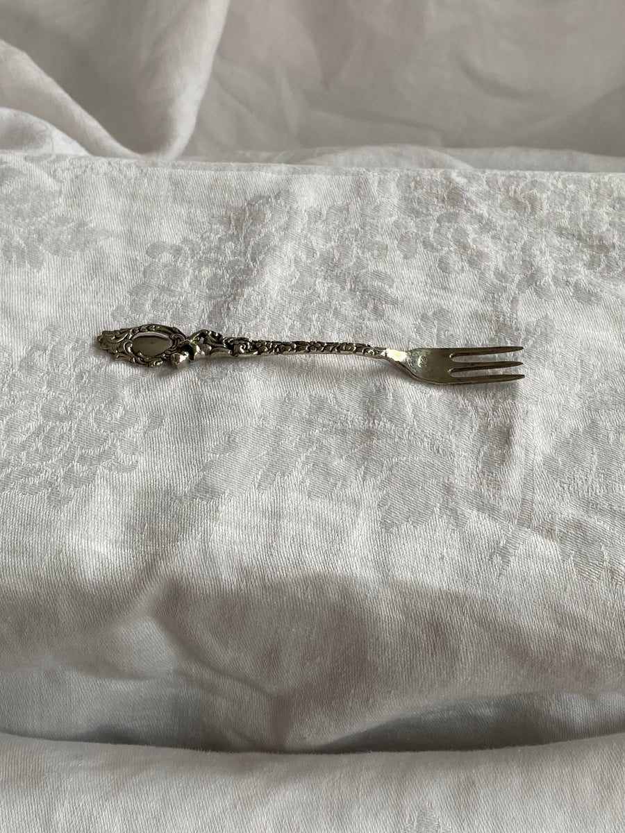 silver cherub cocktail fork