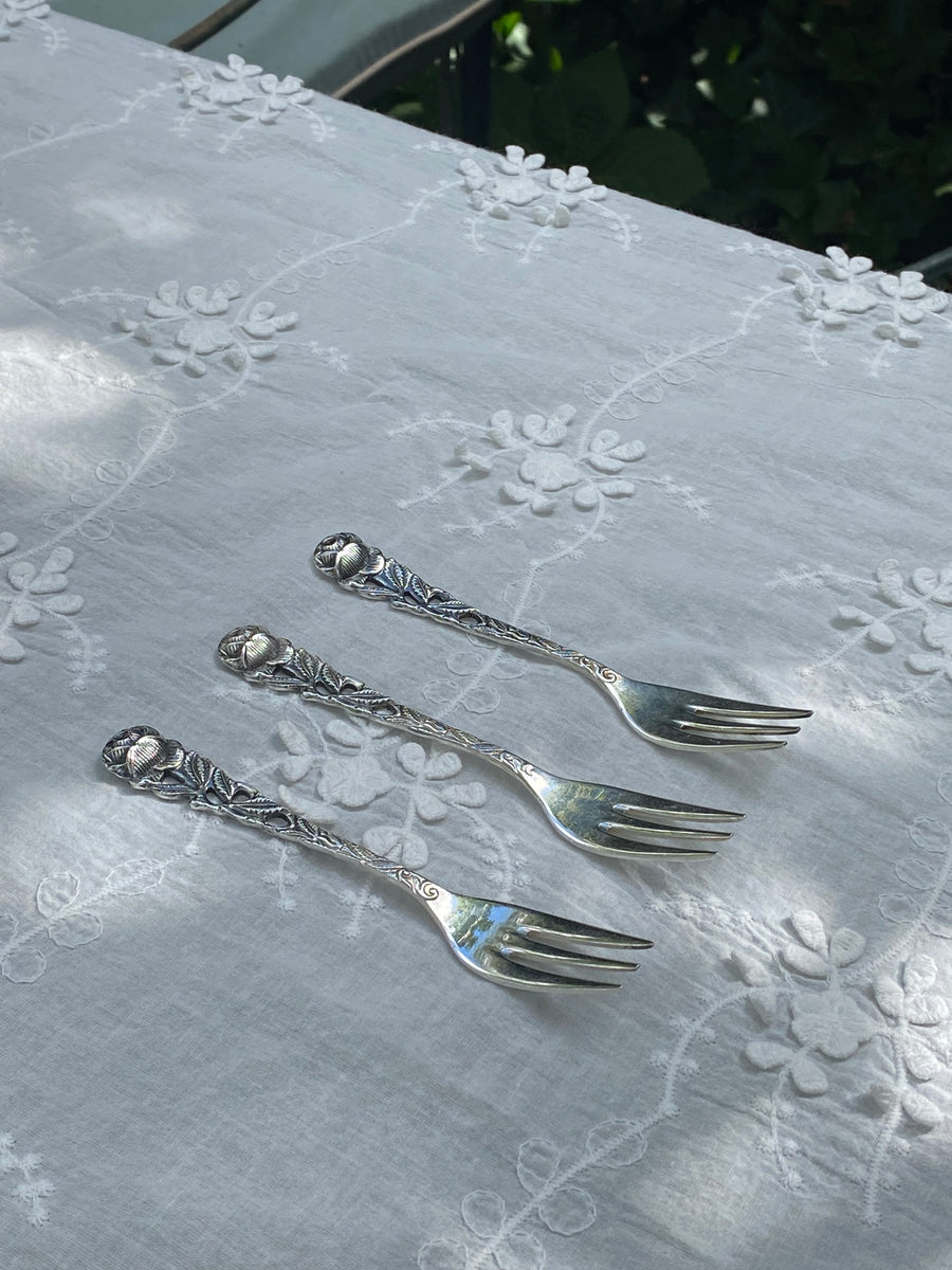 rose cake forks