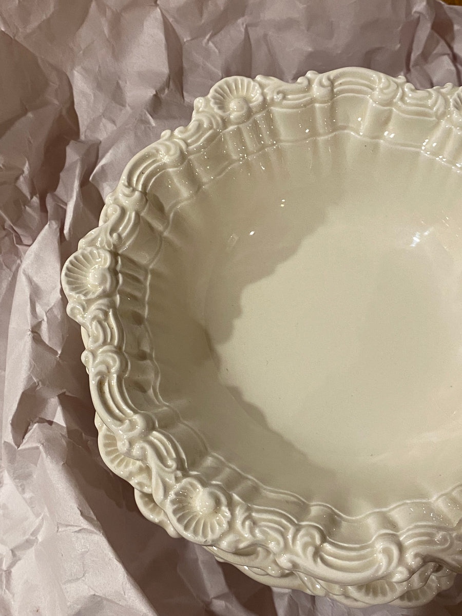 italian cream shell bowls