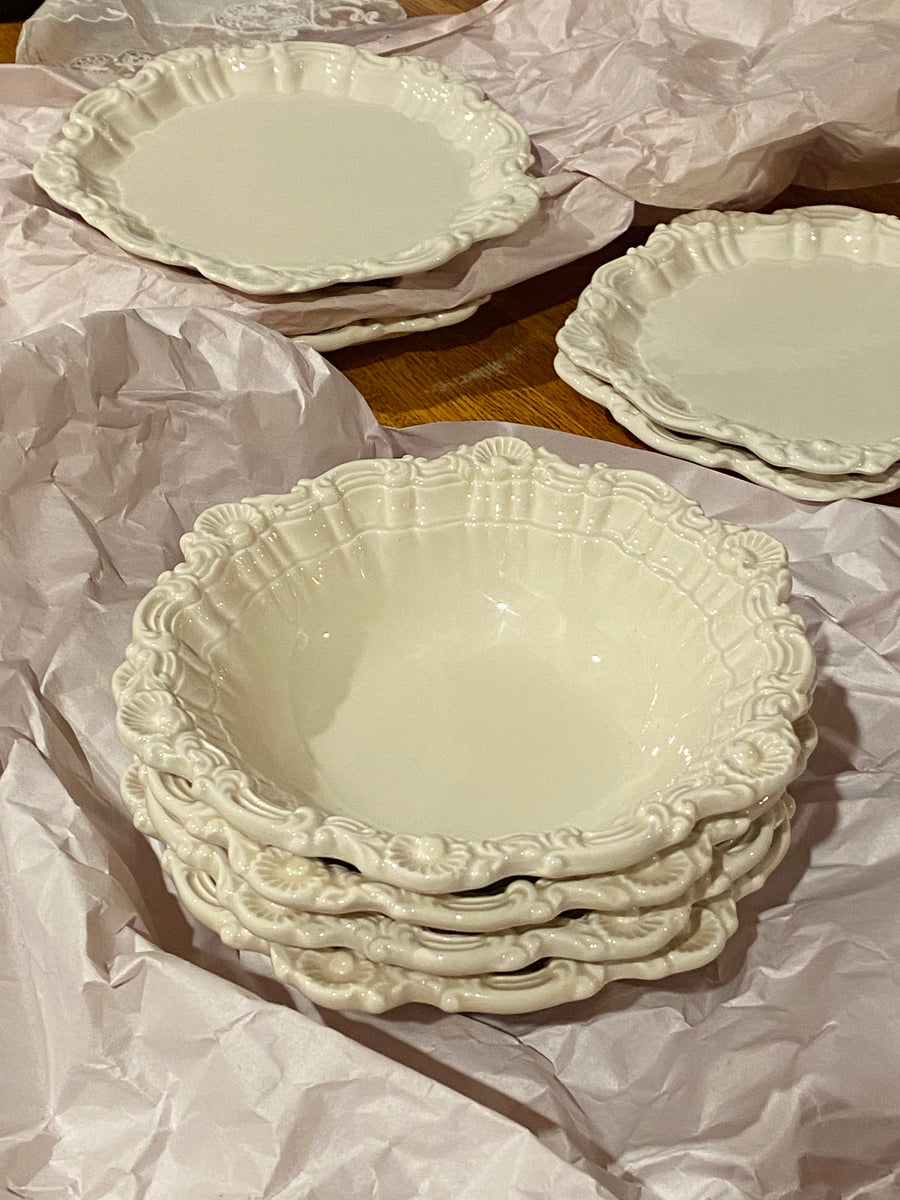 italian cream shell bowls