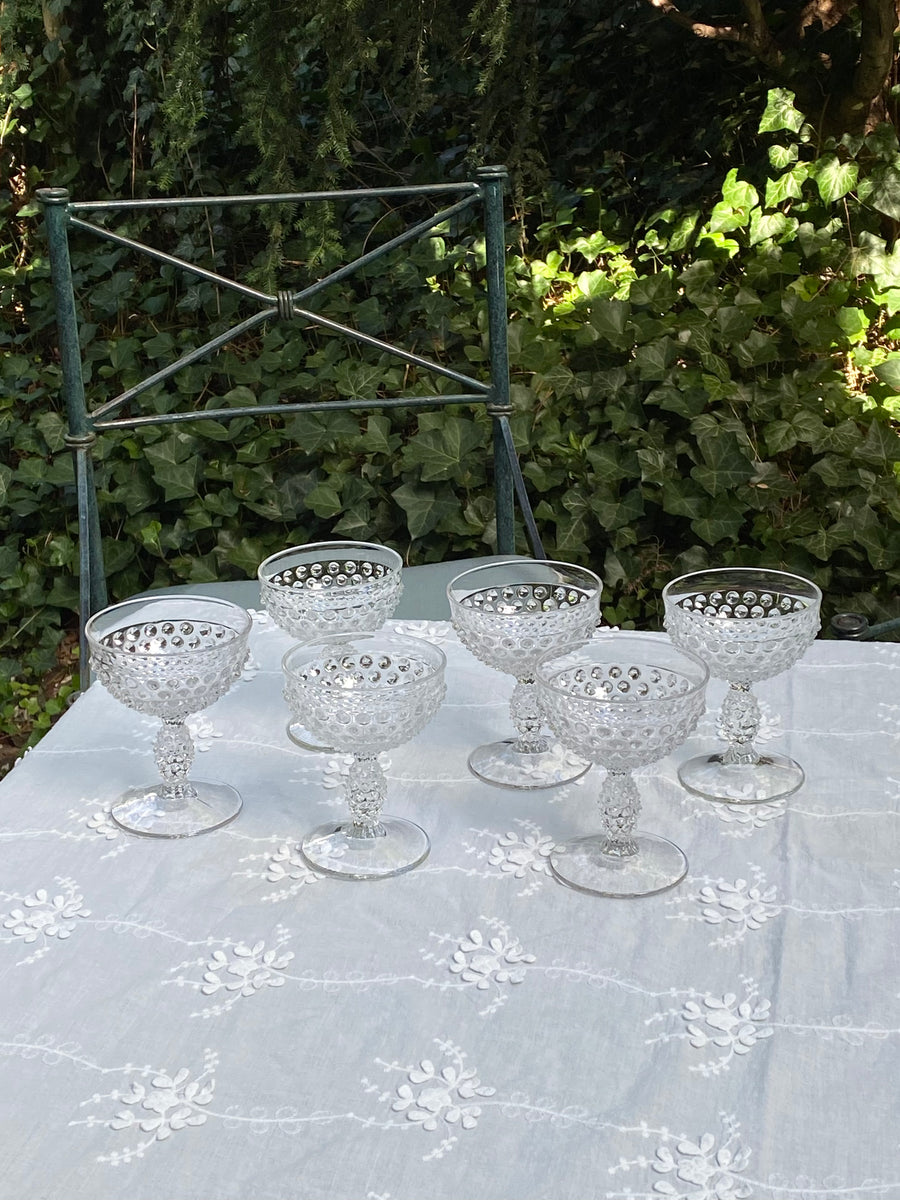 hobnail coupe glasses